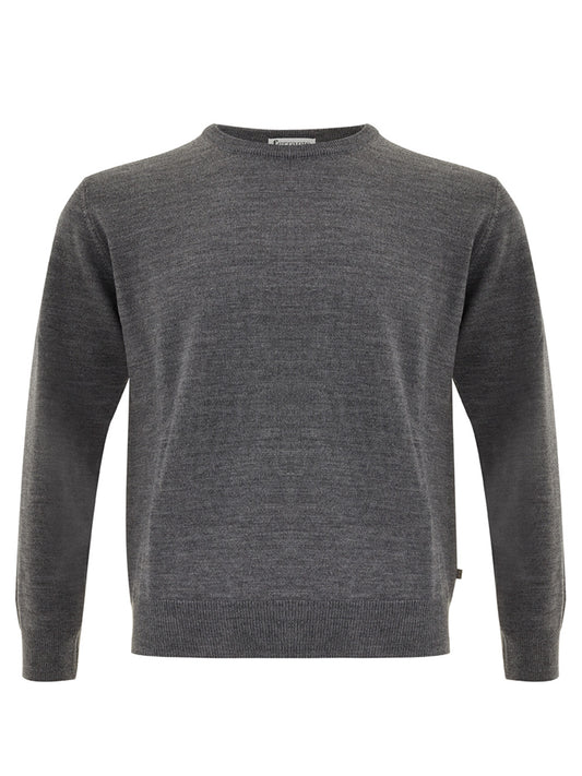 Classic Grey Wool Jumper - Elegant Men's Staple