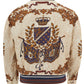 Beige Heraldry Silk Bomber Jacket