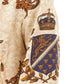 Beige Heraldry Silk Bomber Jacket
