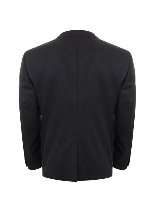 Elegant Men's Classic Black Wool Suit