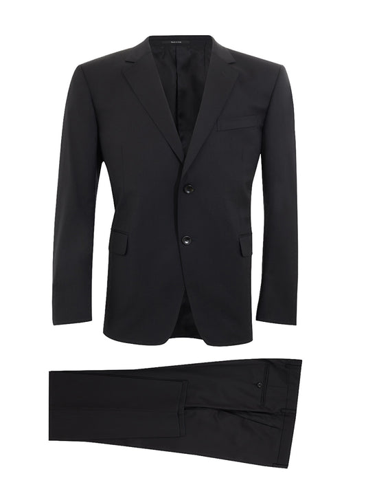 Elegant Men's Classic Black Wool Suit