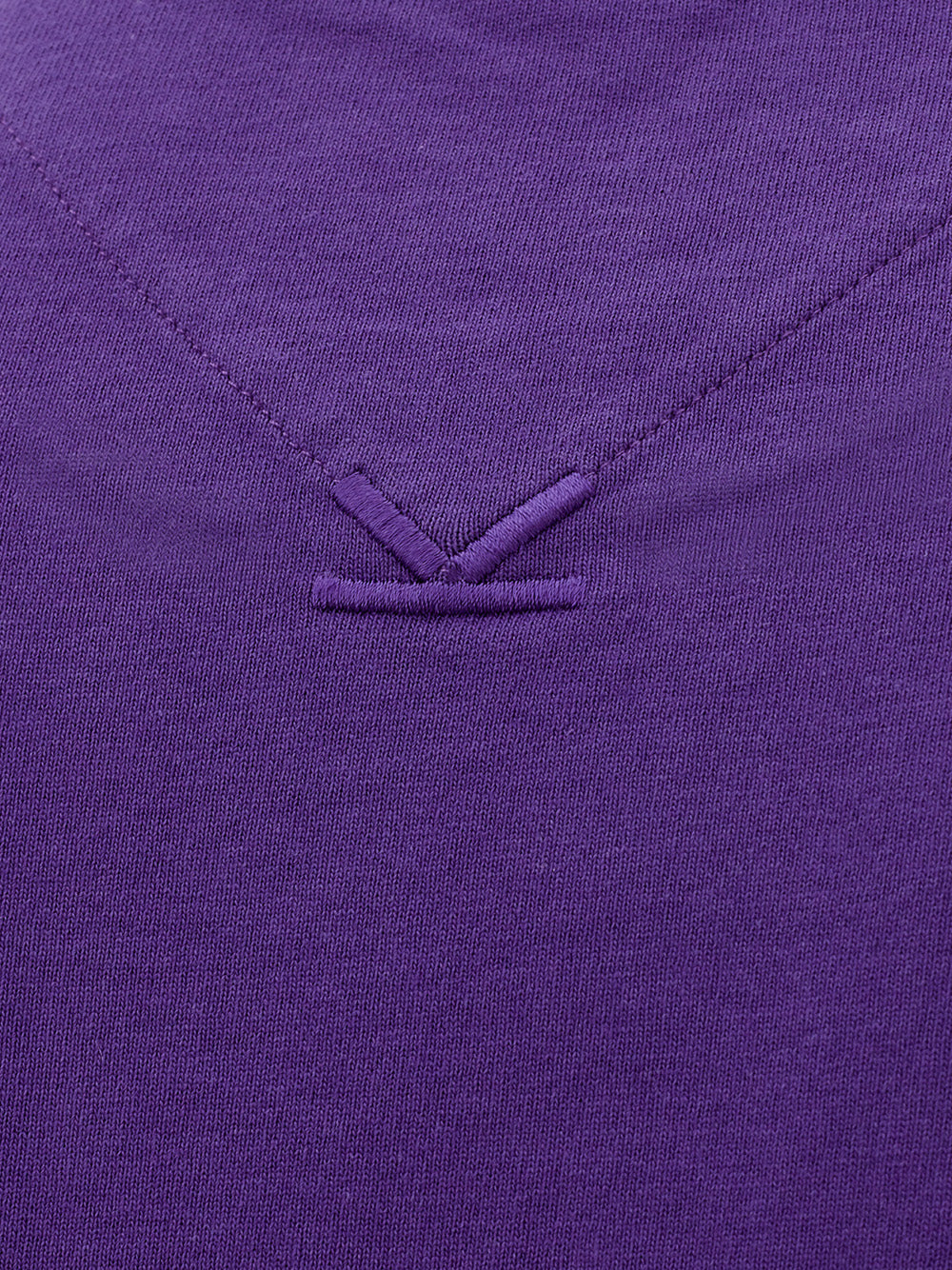 Chic Purple Cotton Tee with Signature Print