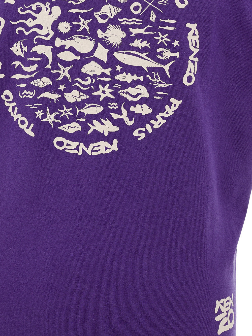 Chic Purple Cotton Tee with Signature Print