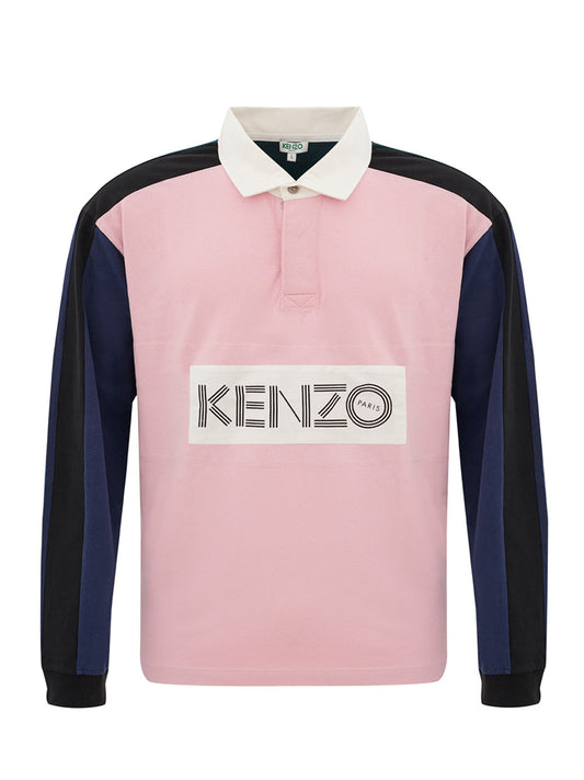 Chic Pink Kenzo Long Sleeve Polo Shirt