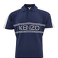 Sleek Blue Cotton Polo Shirt with Contrasting Logo