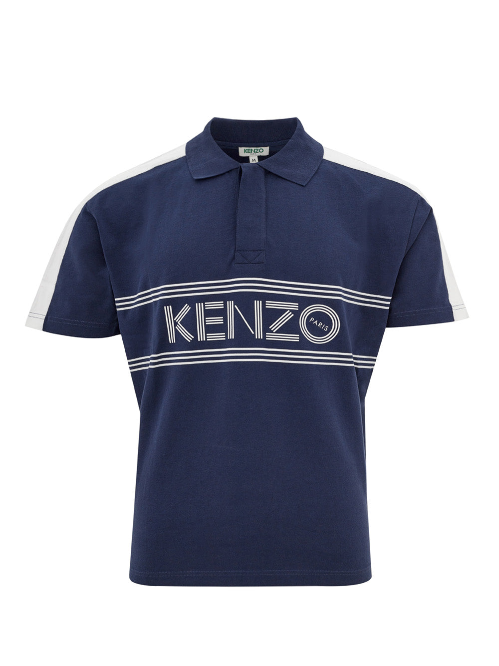 Sleek Blue Cotton Polo Shirt with Contrasting Logo