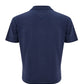 Sleek Blue Cotton Polo Shirt with Contrasting Logo
