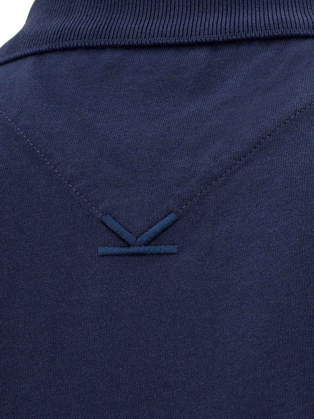 Sleek Blue Cotton Polo Shirt with Contrasting Logo