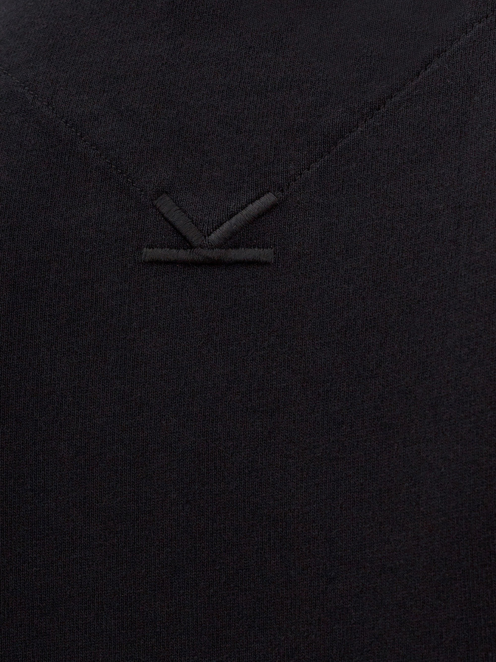 Elevated Black Cotton Polo with Logo Detail