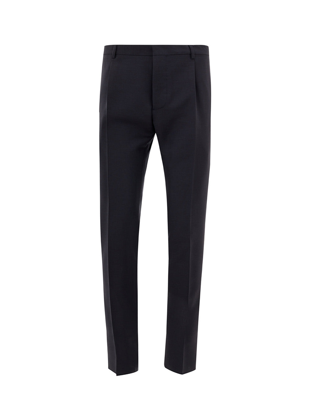 Elegant Tailored Blue Wool Trousers