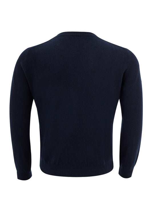 Elegant Cashmere Blend Blue Jumper