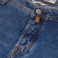 Stylish Blue Denim Jeans with Unique Pocket Detail