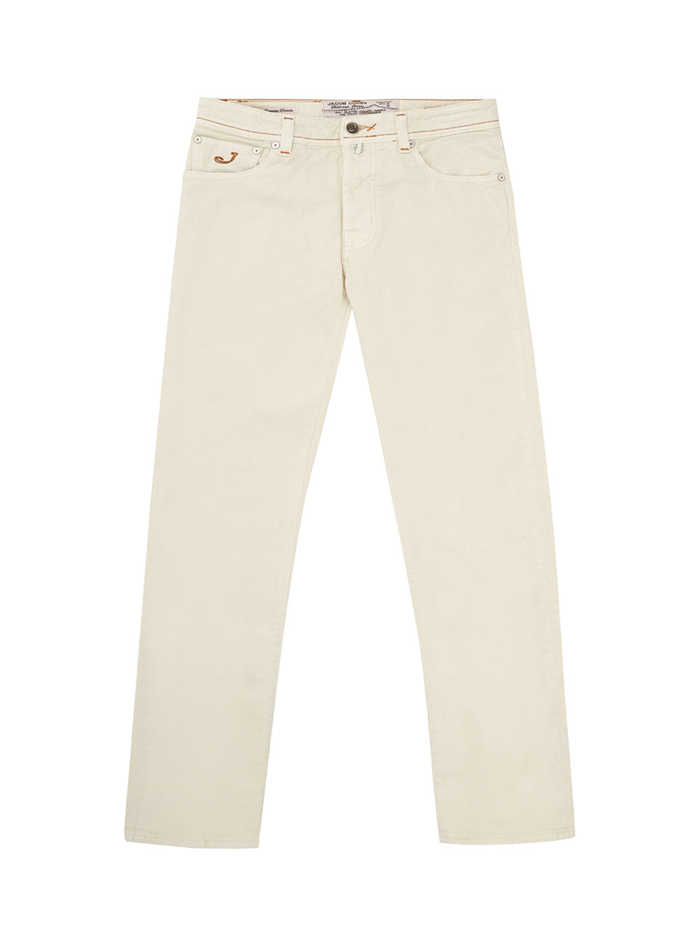 Elegant Ivory Cotton Blend Trousers