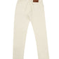Elegant Ivory Cotton Blend Trousers