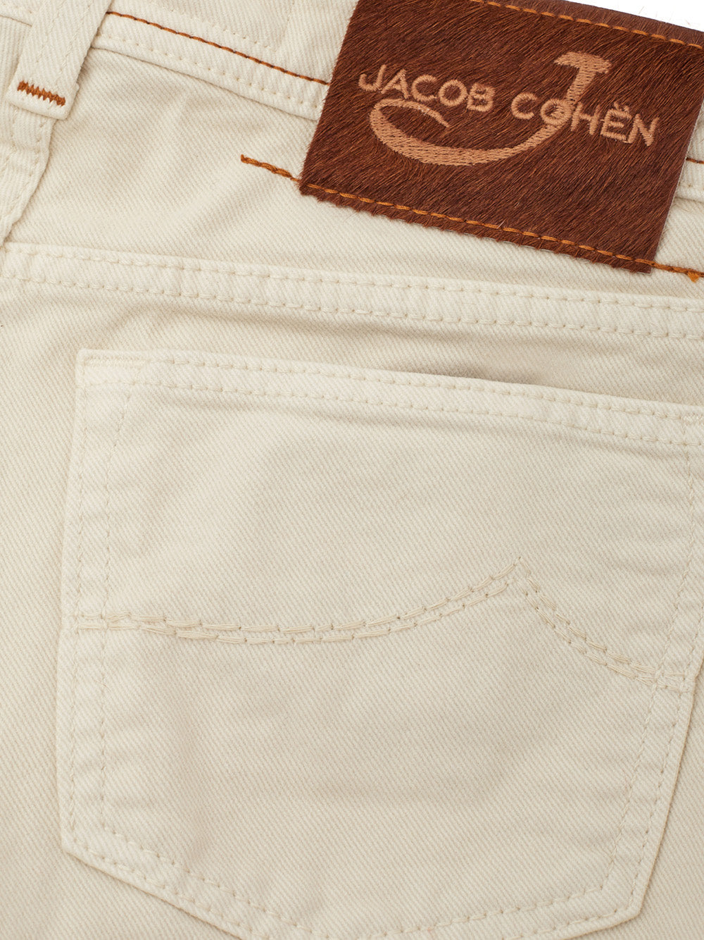 Elegant Ivory Cotton Blend Trousers