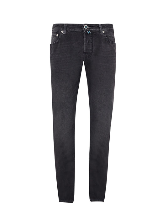 Elegant Slim Fit Black Denim Jeans