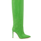 Chic Neon Green Patent Leather Knee Boots