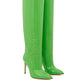 Chic Neon Green Patent Leather Knee Boots