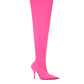 Neon Pink Over-the-Knee Statement Boot