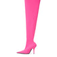 Neon Pink Over-the-Knee Statement Boot