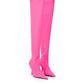 Neon Pink Over-the-Knee Statement Boot