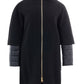 Elegant Wool-Blend Long Black Coat