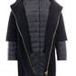Elegant Wool-Blend Long Black Coat