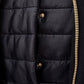 Elegant Wool-Blend Long Black Coat