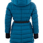 Elegant Quilted Long Jacket in Sublime Blue