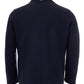 Blue Wool Jacket with Fur Collar