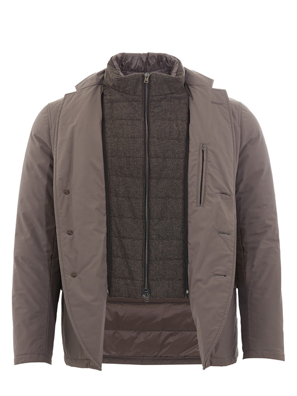 Elegant Dove Grey Quilted Jacket