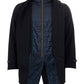 Elegant Quilted Wool Trench in Chic Blue
