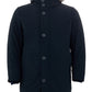 Elegant Blue Quilted Trench with Removable Hood