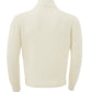 Elegant White Wool Turtleneck Jumper