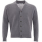 Elegant Grey Felted Wool Cardigan