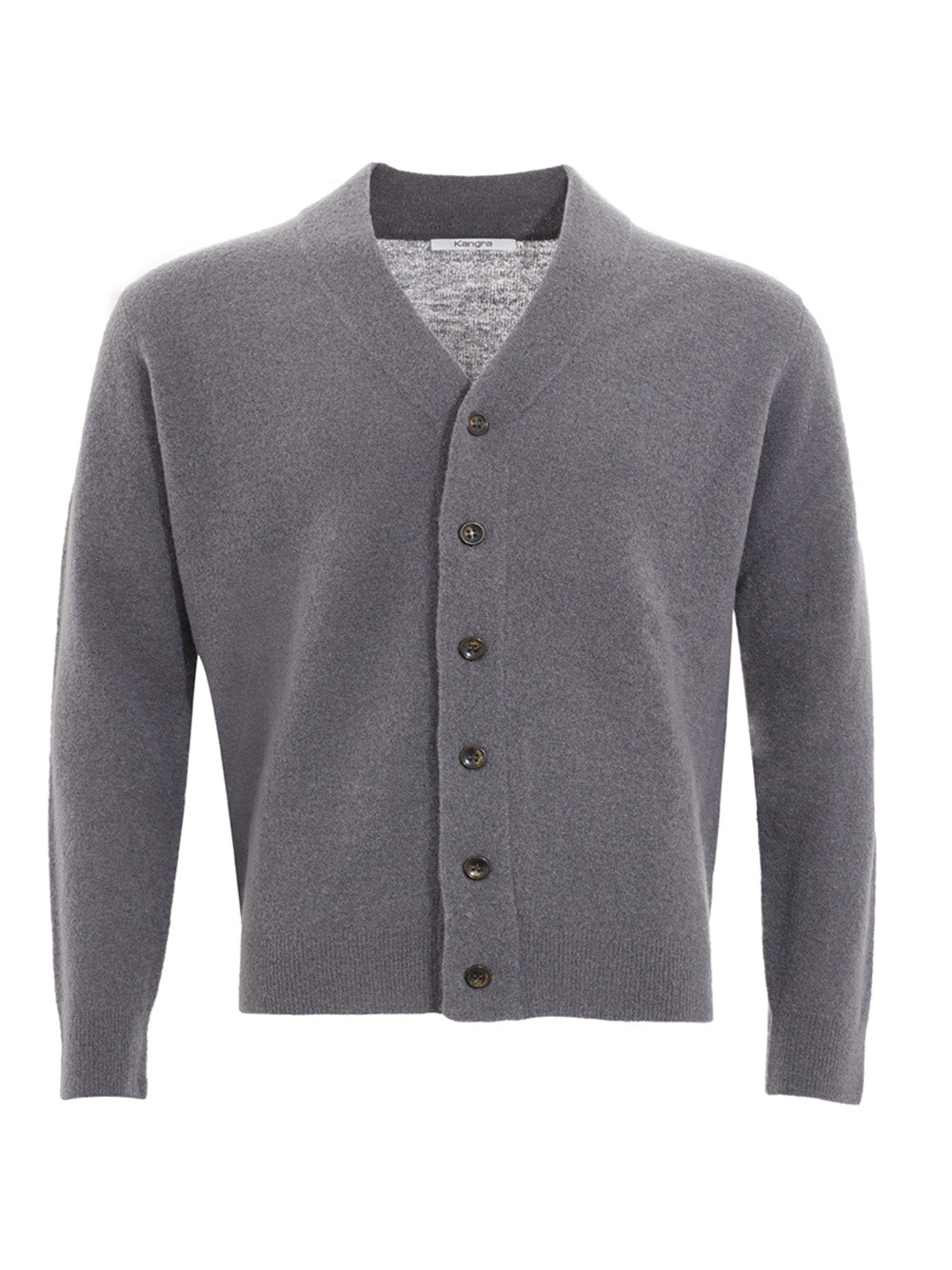 Elegant Grey Felted Wool Cardigan