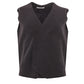 Elegant Wool Gilet in Dark Grey with Double Breast