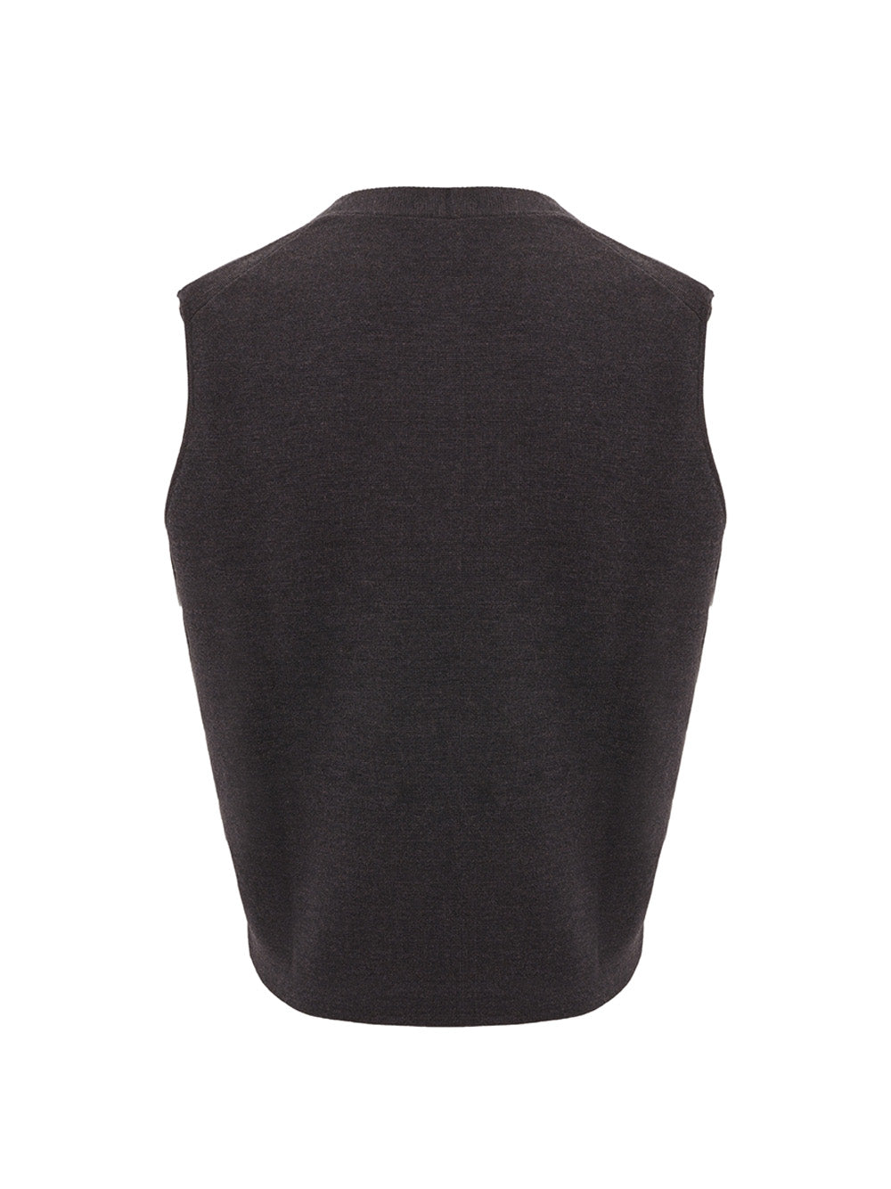 Elegant Wool Gilet in Dark Grey with Double Breast