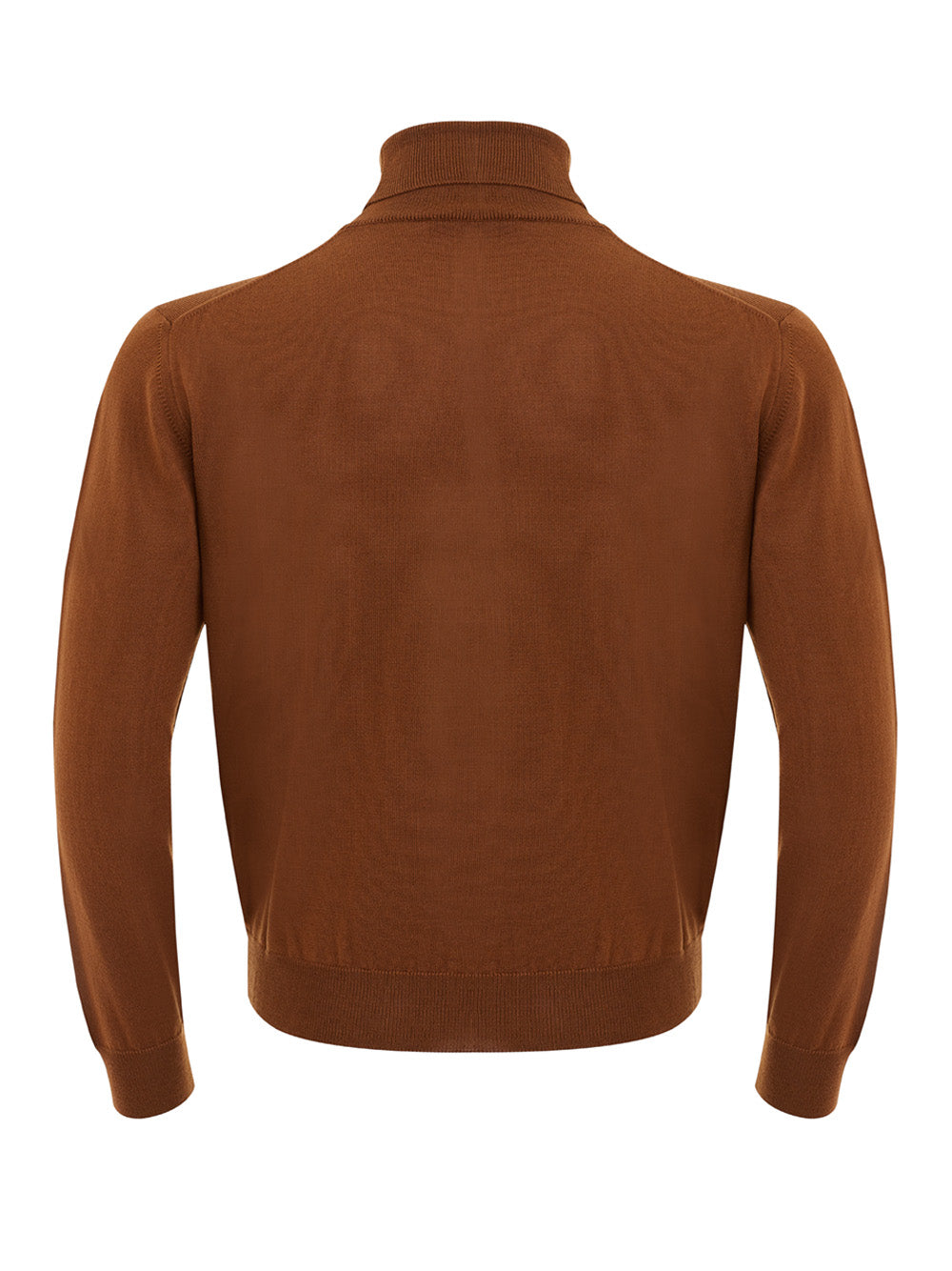 Elegant Brown Wool Turtleneck Jumper