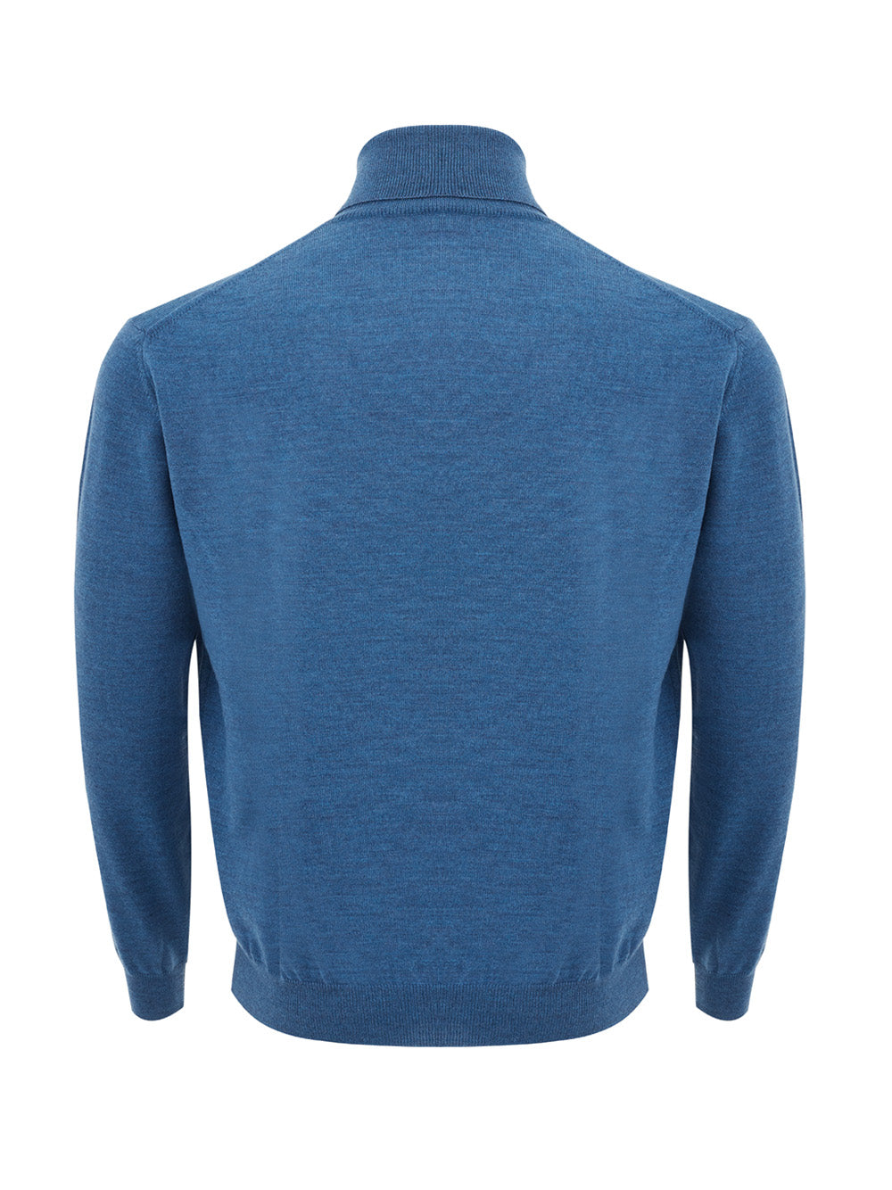 Elegant Light Blue Turtleneck Wool Jumper