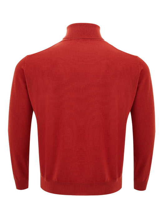 Exquisite Red Turtleneck Wool Jumper