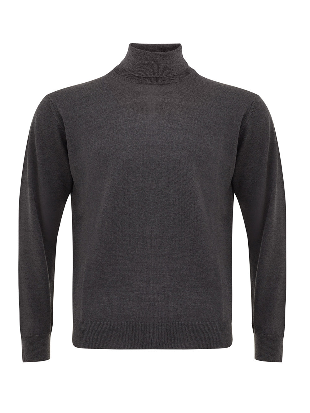 Sleek Anthracite Grey Wool Turtleneck Sweater