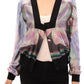 Multicolor silk blouse jacket
