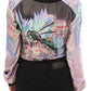 Multicolor silk blouse jacket