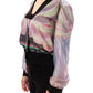 Multicolor silk blouse jacket