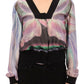 Multicolor silk blouse jacket