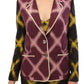 Purple checkered blazer jacket