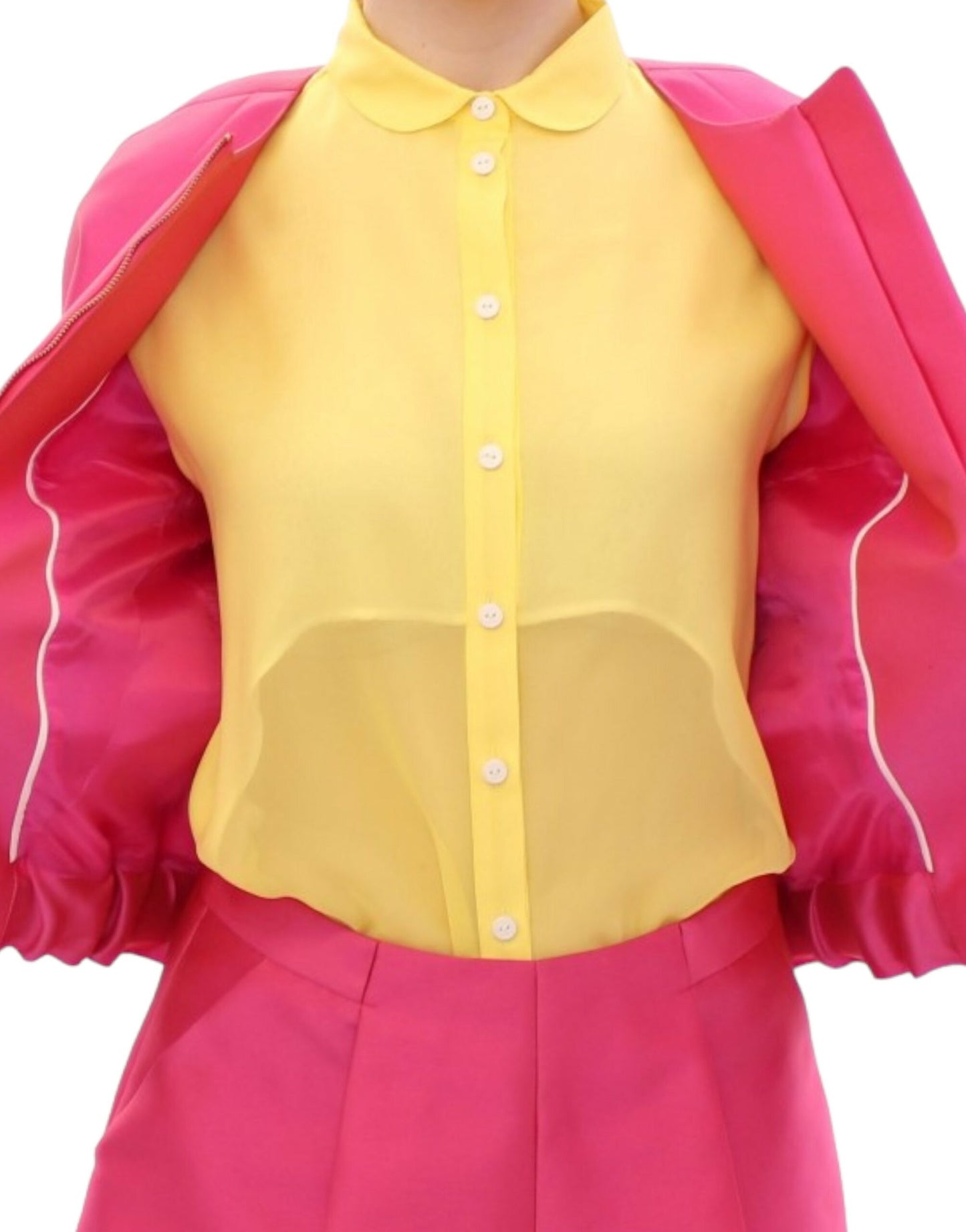 Pink silk blend jacket