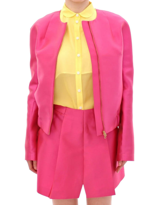 Pink silk blend jacket