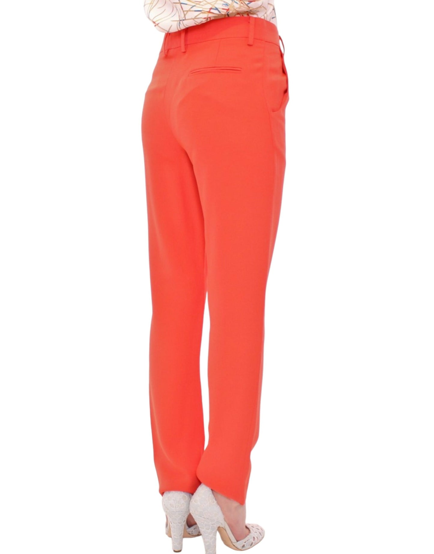 Orange boyfriend stretch pants